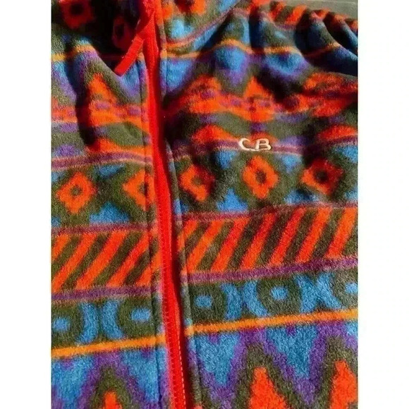 VTG CB Sports Aztec Print 90’s Vest Full Zipper Style Unisex Size Small Gorpcore - Picture 2 of 8